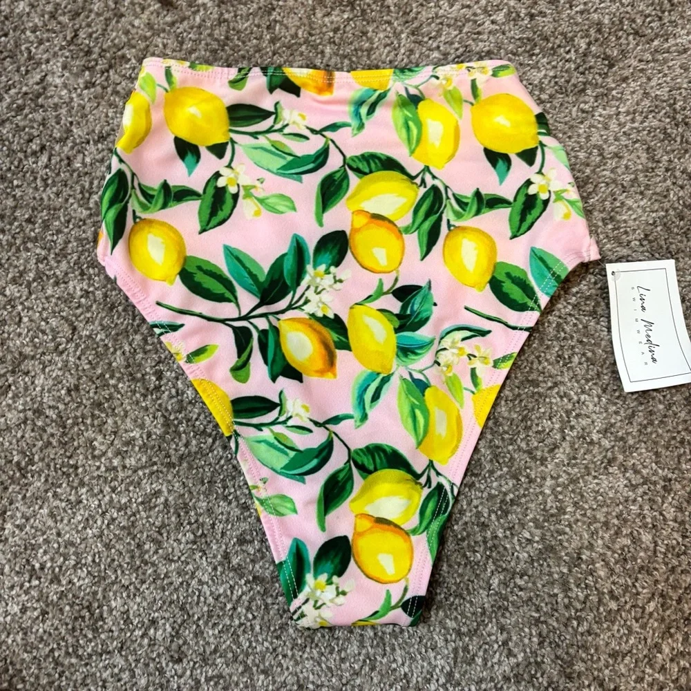 Lina Medina Two-Piece Bikini Tropical Resort Wear Swimsuit One Shoulder‎ NEW